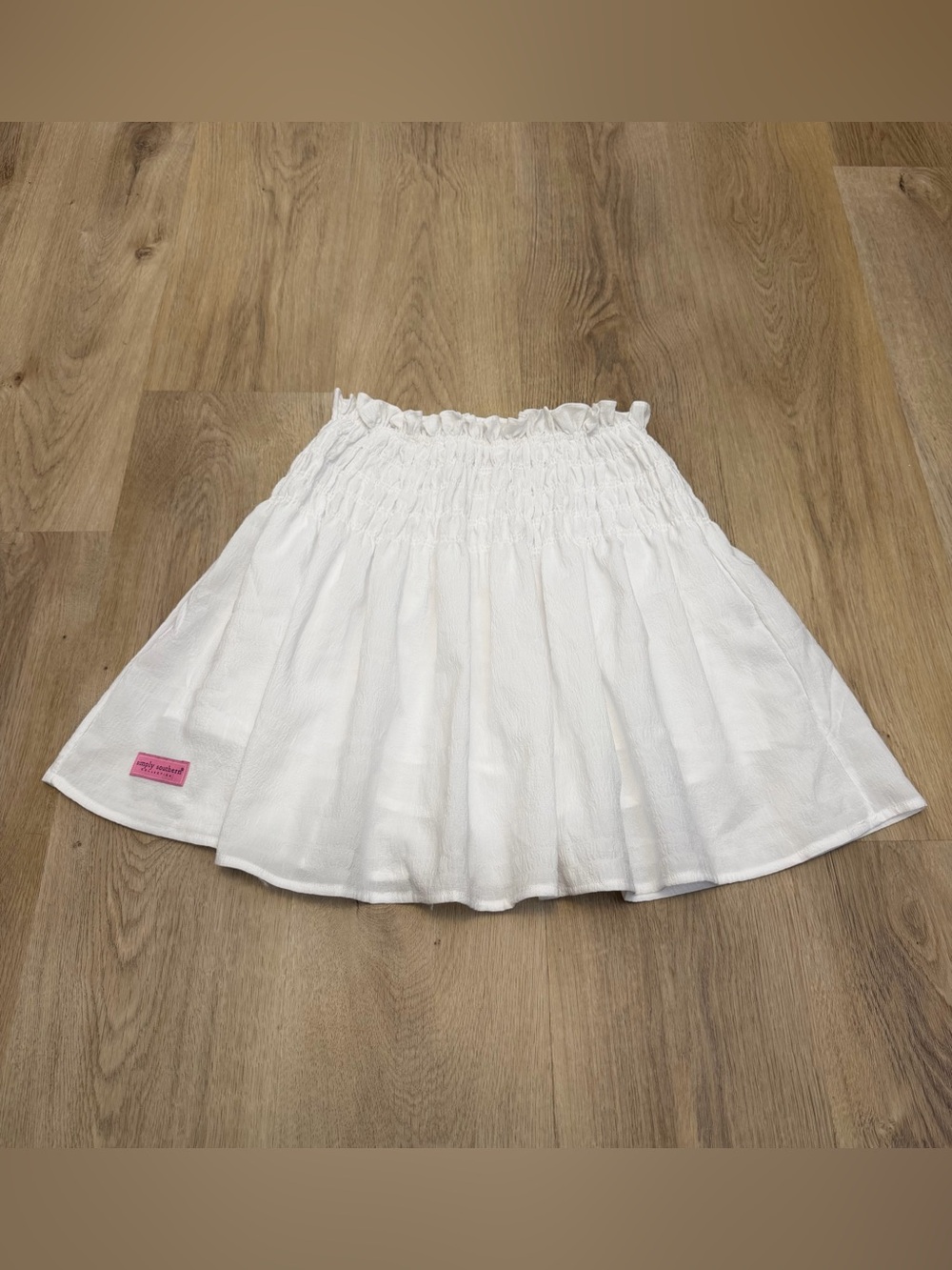 Simply Southern White Smocked High Waist Skirt